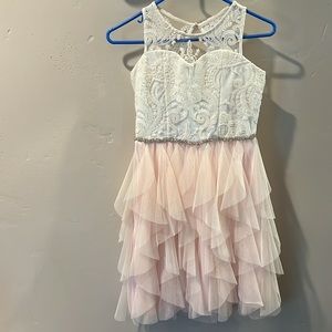 Girls Rare Editions size 16 formal dress pink and white